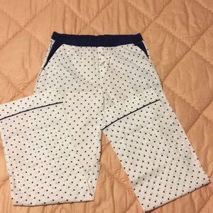 Victoria Secret White/ Navy Polka Dot Pajama Pants